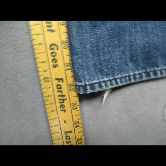 Mens 7 for All Mankind Relaxed Button Fly jeans size 32x32  Ripped Cuffs/ Hem - Picture 5 of 9